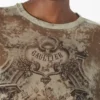 Das übergroße beige Madaillon-Oberteil Das übergroße beige Madaillon-Oberteil