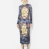 Das blaue Baumwoll-Kleid „Madaillon“