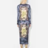 Das blaue Baumwoll-Kleid „Madaillon“