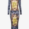 Das blaue Baumwoll-Kleid „Madaillon“