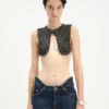 Das gepunktete Crop-Oberteil Das gepunktete Crop-Oberteil