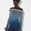 Das lange 3D-Streifen-Kleid Das lange 3D-Streifen-Kleid