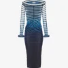 Das lange 3D-Streifen-Kleid Das lange 3D-Streifen-Kleid