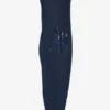 Das lange marineblaue bestickte Kleid