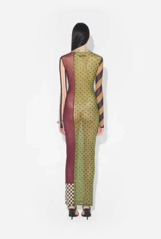 Das lange Patchwork-Kleid