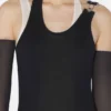 Das schwarze drapierte Doppelkleid