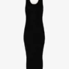 Das schwarze drapierte Doppelkleid