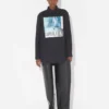 Das schwarze Oversize-Hemd „Water“