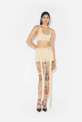Der beige Gaultier-Patch-BH