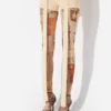 Die beigen Gaultier-Patch-Shorts