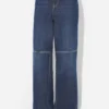 Die blaue Cut-Out-Jeans Die blaue Cut-Out-Jeans