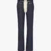 Die kontrastreiche Denim-Jeans mit Schnürung Die kontrastreiche Denim-Jeans mit Schnürung