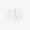 Die weißen Jeans-Shorts mit Knöpfen Die weißen Jeans-Shorts mit Knöpfen
