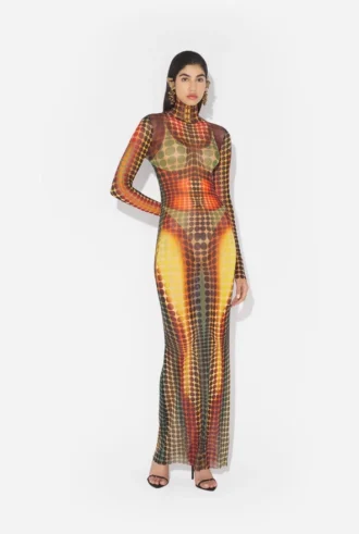 Neuauflage – das lange Kleid „Brown Dots“