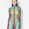 Neuauflage – das lange Kleid mit blauen Punkten Neuauflage – das lange Kleid mit blauen Punkten